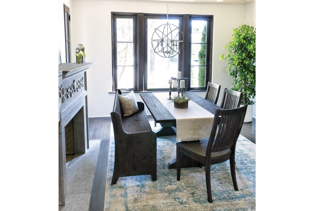 Valencia 72-90" Extension Trestle Dining With Bench + Side Chair Set For 6 4 Valencia 72-90" Extension Trestle Dining With Bench + Side Chair Set For 6 - Image 4