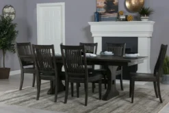 Valencia 72-90" Extension Trestle Dining With Side Chair Set For 6 -Home Furniture 101501 4