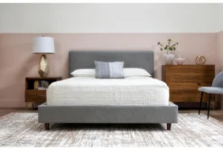 Dean Charcoal California King Upholstered Panel Bed -Home Furniture 102219 grey fabric bed room 42