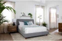 Dean Charcoal California King Upholstered Panel Bed -Home Furniture 102219 grey fabric bed room 43