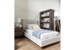 Dean Sand Twin Upholstered Panel Bed -Home Furniture 102775 beige fabric bed room 41