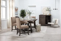 Jaxon Grey 49" Upholstered High Back Bench -Home Furniture 202290 grey wood upholstered bench room 08