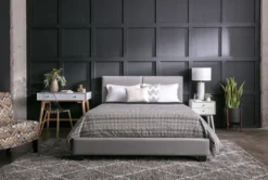 Rylee King Upholstered Panel Bed -Home Furniture 203249 grey fabric panel bed room 19