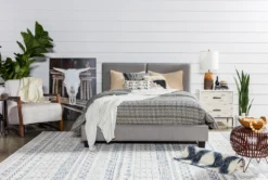 Rylee King Upholstered Panel Bed -Home Furniture 203249 grey fabric upholstered bed room 7