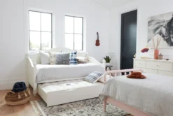 Madison White Twin Daybed With Trundle -Home Furniture 214997 white wood daybed with trundle room 06