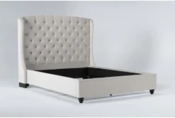 Mariah California King Velvet Upholstered Panel Bed -Home Furniture 220641 beige fabric bed side 19