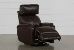 Connie Espresso Power Wallaway Recliner With Power Headrest & USB 16 Connie Espresso Power Wallaway Recliner With Power Headrest & USB -Home Furniture 240980 brown fabric recliner detail 05