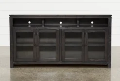 Oxford 70" TV Stand With Glass Doors -Home Furniture 241091 brown wood tv stand 2