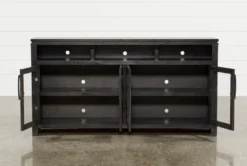 Oxford 70" TV Stand With Glass Doors -Home Furniture 241091 brown wood tv stand 3