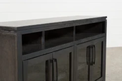 Oxford 70" TV Stand With Glass Doors -Home Furniture 241091 brown wood tv stand 4