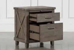 Jaxon Grey 28" 2 Drawer Nightstand -Home Furniture 241124 grey wood nightstand 4