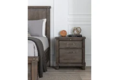 Jaxon Grey 28" 2 Drawer Nightstand -Home Furniture 241124 grey wood nightstand room 15