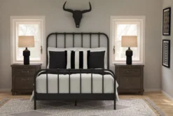 Jaxon Grey 28" 2 Drawer Nightstand -Home Furniture 241124 grey wood nightstand room 43