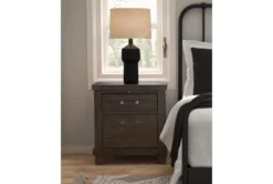 Jaxon Grey 28" 2 Drawer Nightstand -Home Furniture 241124 grey wood nightstand room 45