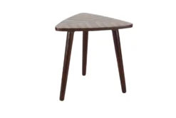 Wooden Triangle Accent Table -Home Furniture 243294 brown wood accent table front 04