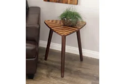 Wooden Triangle Accent Table -Home Furniture 243294 brown wood accent table room 85