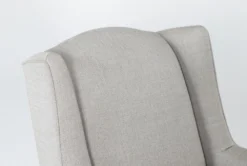 Bailey Linen Flare Arm Wing Skirted Swivel Glider -Home Furniture 244534 natural fabric accent chair detail 45