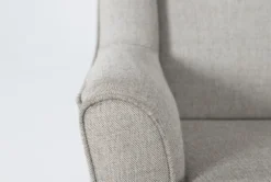 Bailey Linen Flare Arm Wing Skirted Swivel Glider -Home Furniture 244534 natural fabric accent chair detail 46