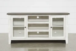 Dixon White 65" Tv Stand With Glass Doors -Home Furniture 244782 white wood 65 inch tv stand 2