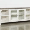 Dixon White 84" TV Stand With Glass Doors