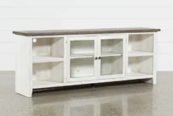 Dixon White 84" TV Stand With Glass Doors