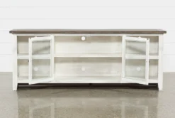 Dixon White 84" TV Stand With Glass Doors -Home Furniture 244783 white wood 84 inch tv stand 3