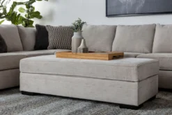 Delano Pearl Chenille Cocktail Ottoman -Home Furniture 246738 white fabric ottoman room 06