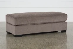 Parker II Chenille 60" Ottoman -Home Furniture 246911 brown fabric ottoman detail 01