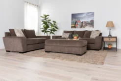 Parker II Chenille 60" Ottoman -Home Furniture 246911 brown fabric ottoman room 09