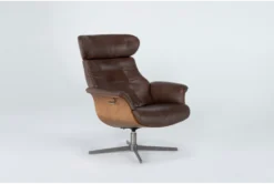 Amala Brown Leather Reclining Swivel Chair With Adjustable Headrest 17 Amala Brown Leather Reclining Swivel Chair With Adjustable Headrest -Home Furniture 246953 brown leather accent chair side 23