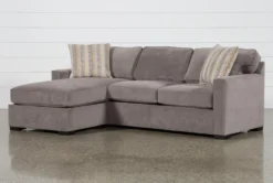 Taren II Reversible 93" Sofa/Chaise Sleeper With Storage Ottoman -Home Furniture 248436 grey fabric sleeper side 18
