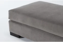 Lodge 52" Velvet Otter Ottoman 10 Lodge 52" Velvet Otter Ottoman -Home Furniture 248996 grey fabric ottoman detail 45