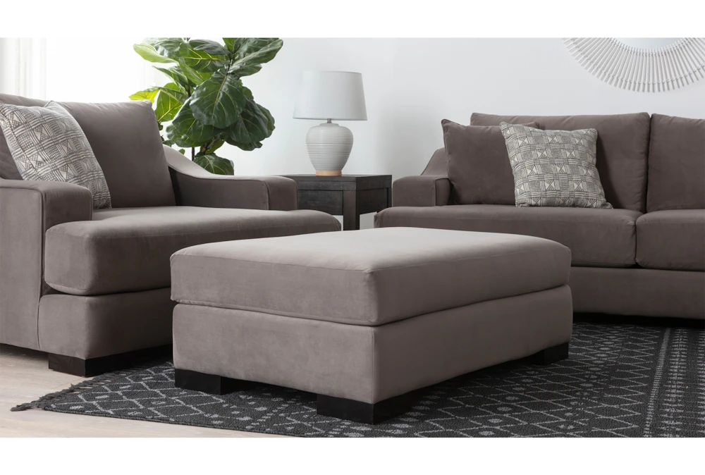 Lodge 52" Velvet Otter Ottoman 6 Lodge 52" Velvet Otter Ottoman - Image 6