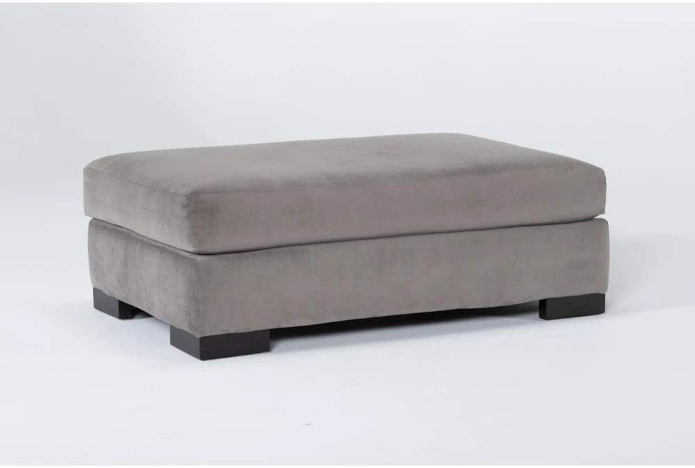 Lodge 52" Velvet Otter Ottoman 2 Lodge 52" Velvet Otter Ottoman - Image 2