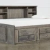 Summit Grey Twin Bookcase Daybed Bed With 2-Drawer Captains Trundle