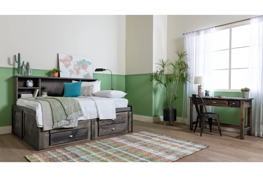 Summit Grey Full Bookcase Daybed Bed With 4-Drawer Storage Unit 9 Summit Grey Full Bookcase Daybed Bed With 4-Drawer Storage Unit - Image 9