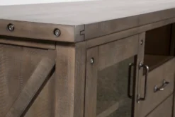Jaxon Grey 68" TV Stand With Glass Doors 12 Jaxon Grey 68" TV Stand With Glass Doors -Home Furniture 249579 grey wood media console detail 05