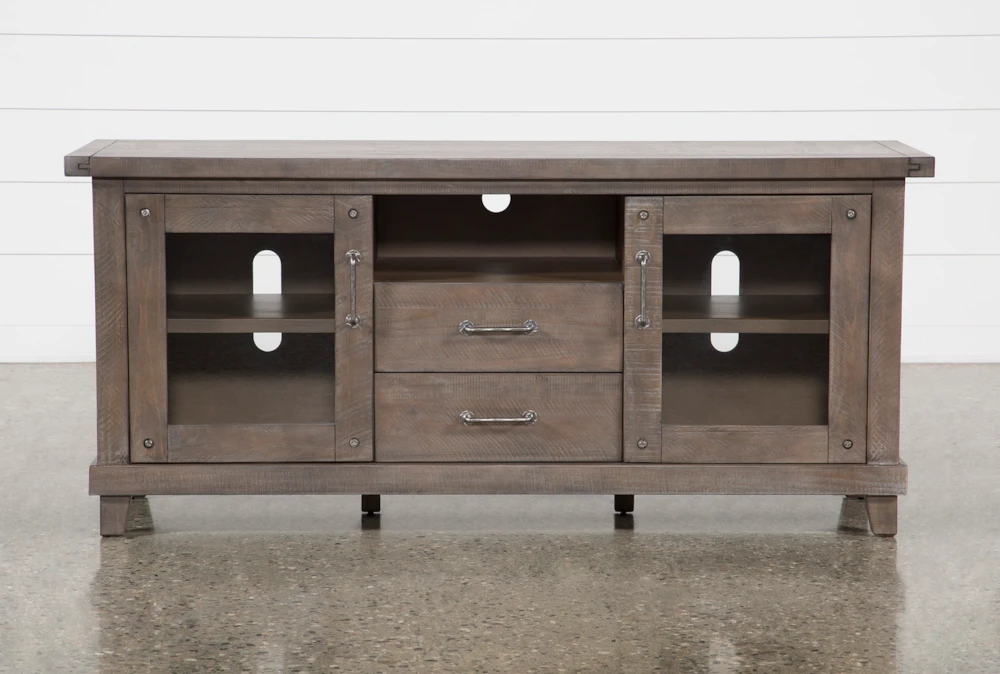 Jaxon Grey 68" TV Stand With Glass Doors 2 Jaxon Grey 68" TV Stand With Glass Doors - Image 2