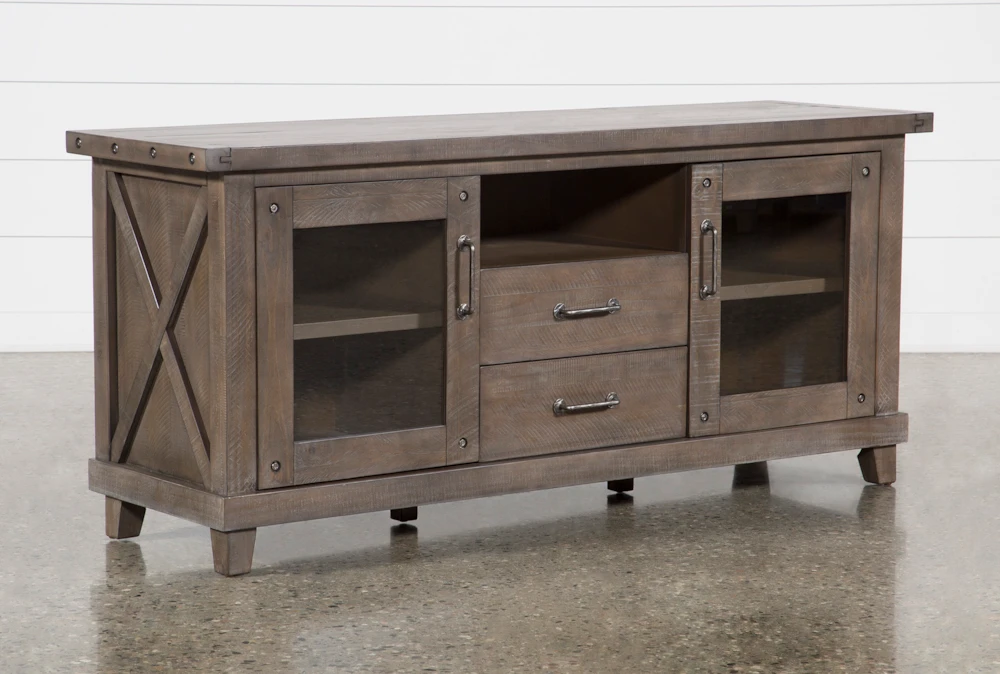Jaxon Grey 68" TV Stand With Glass Doors 1 Jaxon Grey 68" TV Stand With Glass Doors