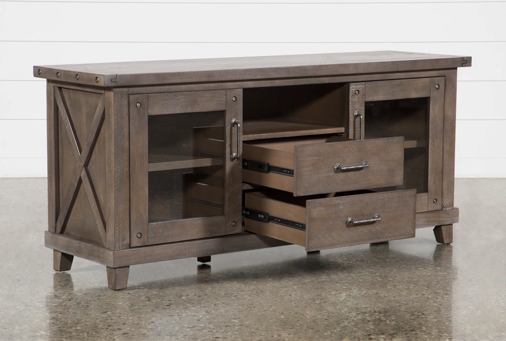 Jaxon Grey 68" TV Stand With Glass Doors 3 Jaxon Grey 68" TV Stand With Glass Doors - Image 3