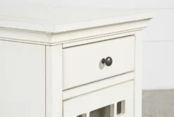 Belle White Chairside Table -Home Furniture 250741 white wood chairside table detail 05 1