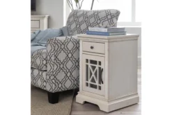 Belle White Chairside Table -Home Furniture 250741 white wood chairside table room 35 1