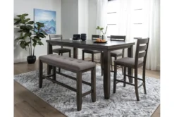 Ashford II 60-78" Extension Counter Table -Home Furniture 251030 grey wood counter height table room 33