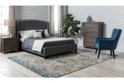 Farrah II Grey Queen Upholstered Panel Bed -Home Furniture 251653 grey fabric upholstered bed room 06