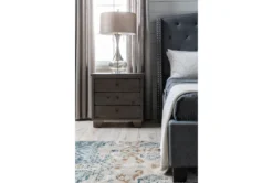 Farrah II Grey Queen Upholstered Panel Bed -Home Furniture 251653 grey fabric upholstered bed room 08
