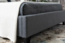 Farrah II Grey Queen Upholstered Panel Bed -Home Furniture 251653 grey fabric upholstered bed room 09