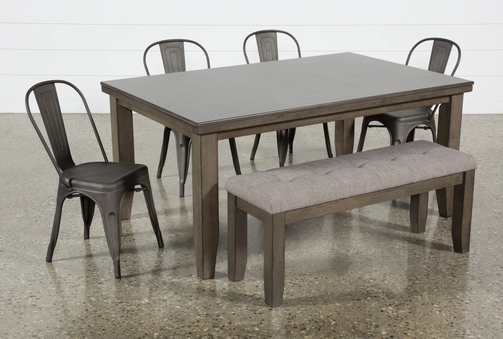 Ashford II 66" Dining With Bench + Delta Bronze Chair Set For 6 2 Ashford II 66" Dining With Bench + Delta Bronze Chair Set For 6 - Image 2