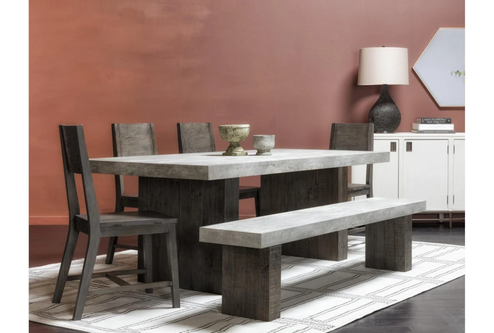 Titan 82" Dining With Bench + Side Chair Set For 6 5 Titan 82" Dining With Bench + Side Chair Set For 6 - Image 5