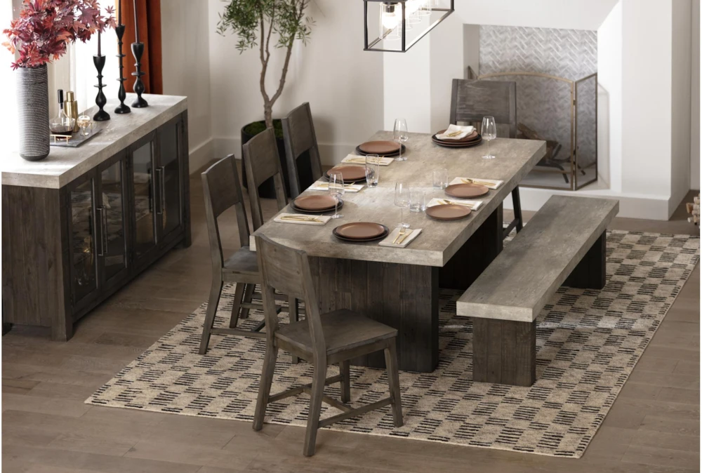 Titan 82" Dining With Bench + Side Chair Set For 6 7 Titan 82" Dining With Bench + Side Chair Set For 6 - Image 7