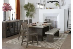 Titan 82" Dining With Bench + Side Chair Set For 6 19 Titan 82" Dining With Bench + Side Chair Set For 6 -Home Furniture 252441 grey wood dining set room 89